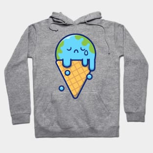 Cute Ice Cream Earth Melting Hoodie